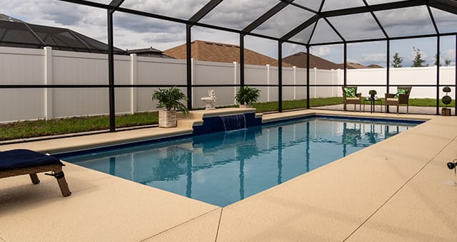 swimming pool that's screened in